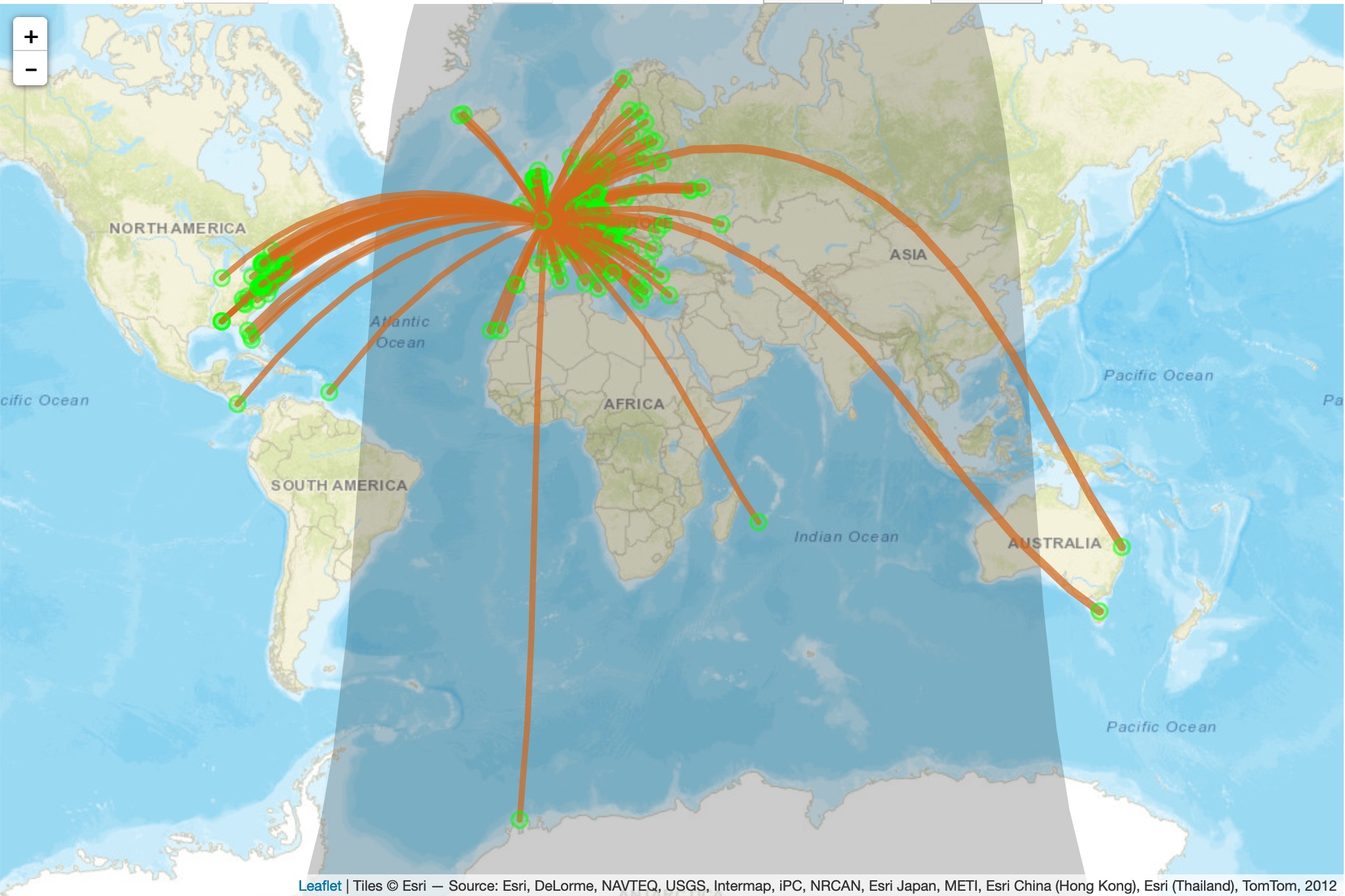 WSPR map propergation for 2E0FWE